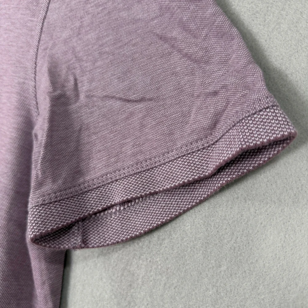 NWOT Banana Republic Pique Polo Mens Large Lilac Sea Organic Cotton Short Sleeve